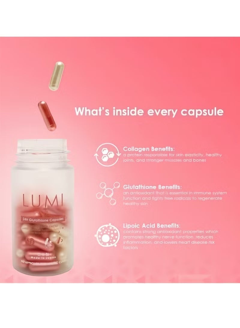 Beauty Vault Lumi 24H Glutathione Capsules By Beauty Vault (60 Capsules) - Image 3